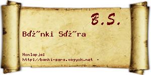 Bánki Sára névjegykártya