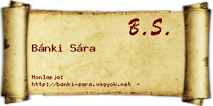 Bánki Sára névjegykártya